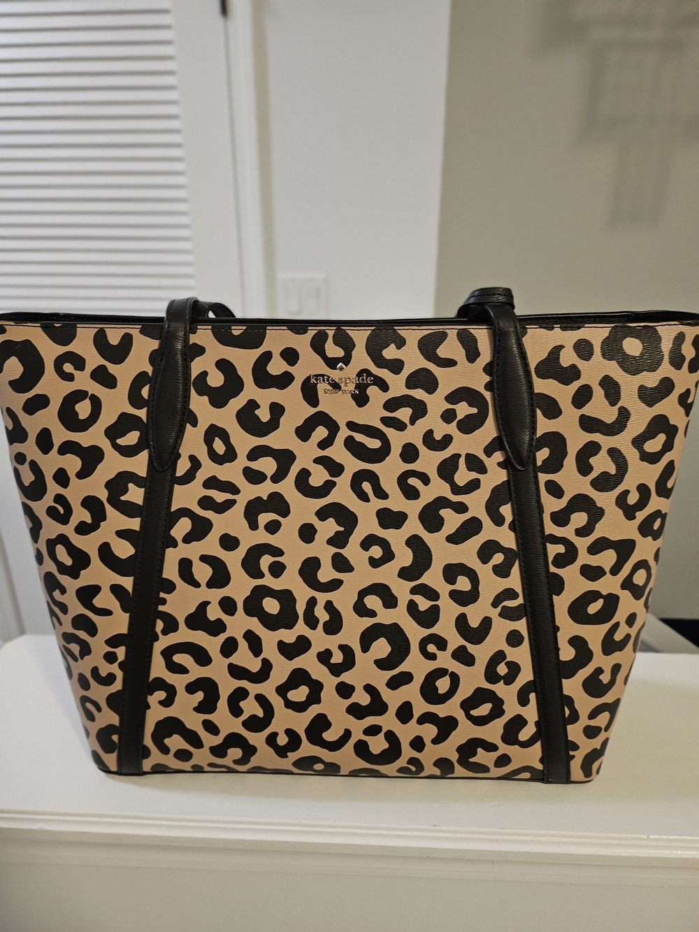 kate spade Leopard Print Tote in Tan and Black